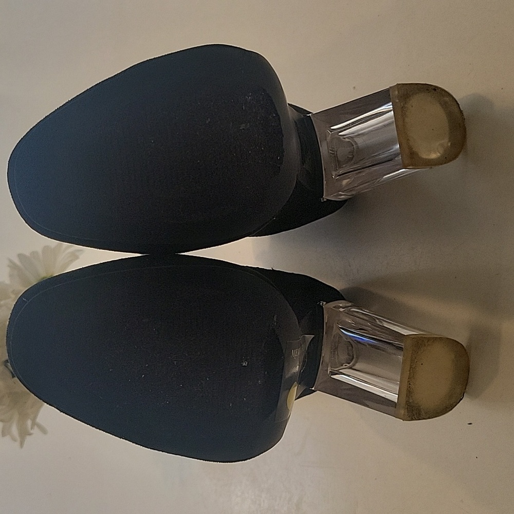 Black Booties With Clear Block Heel - image 8